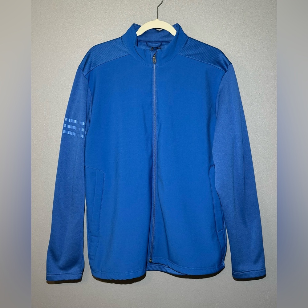 Adidas Golf Blue Fleece Lined Full‎ Zip Golf Performance Jacket Men's Size M